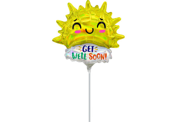 MICROFOIL - Get Well Happy Sun - 9 inch - Anagram - Airfilled