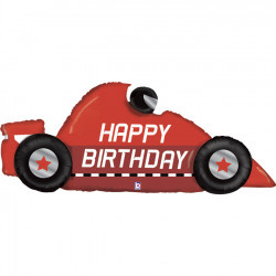 Race Car Happy Birthday - Red - B56inch/