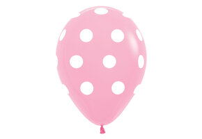 R12  - Polka Dots - Pink 009  - 25 pcs