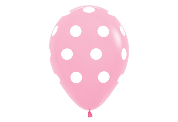 Sempertex 12 inch  - Polka Dots - Pink 009
