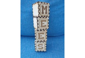 LS - Letterblok- Hout - 6 x 6cm