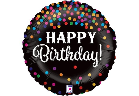 Glittering Birthday Confetti Holographic - B18"/45