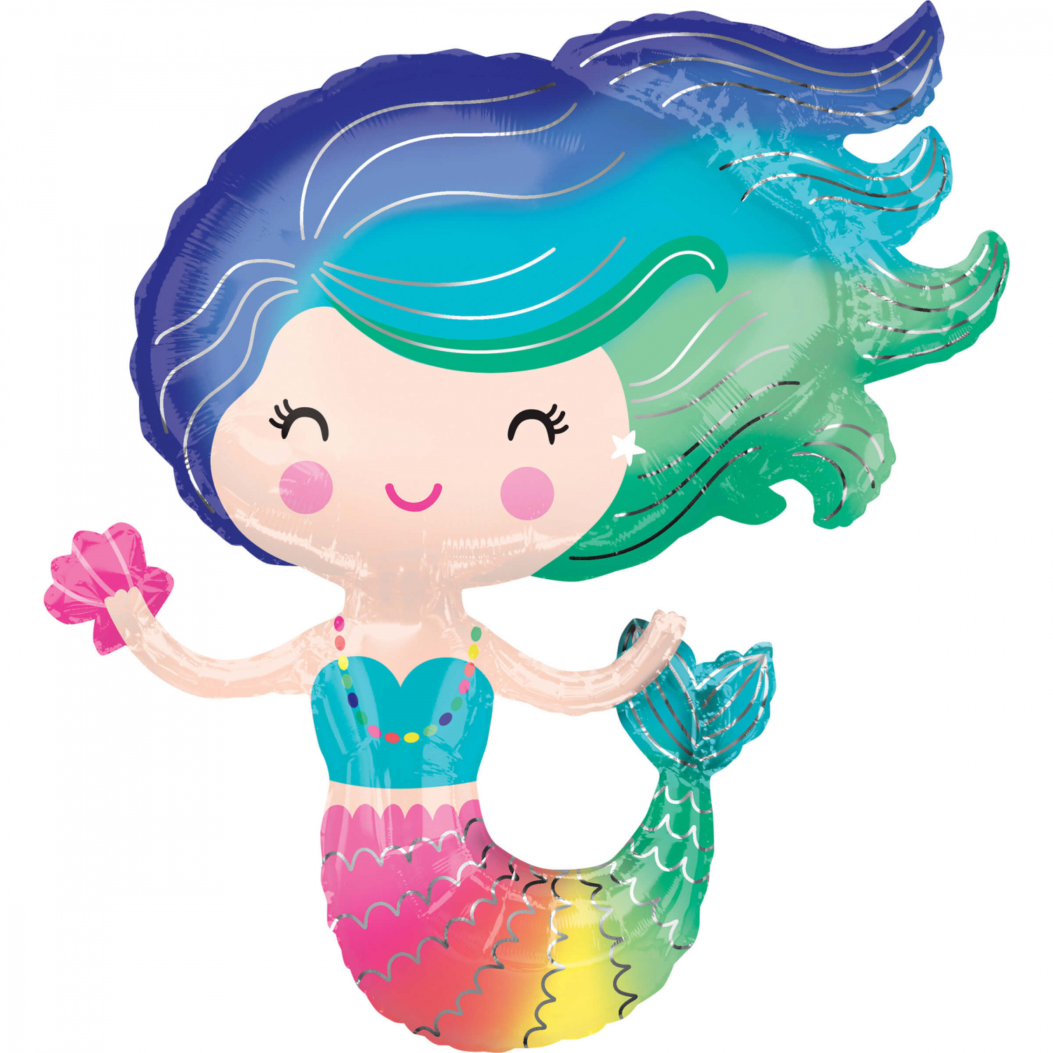 Colourful Mermaid - 30 inch - Anagram