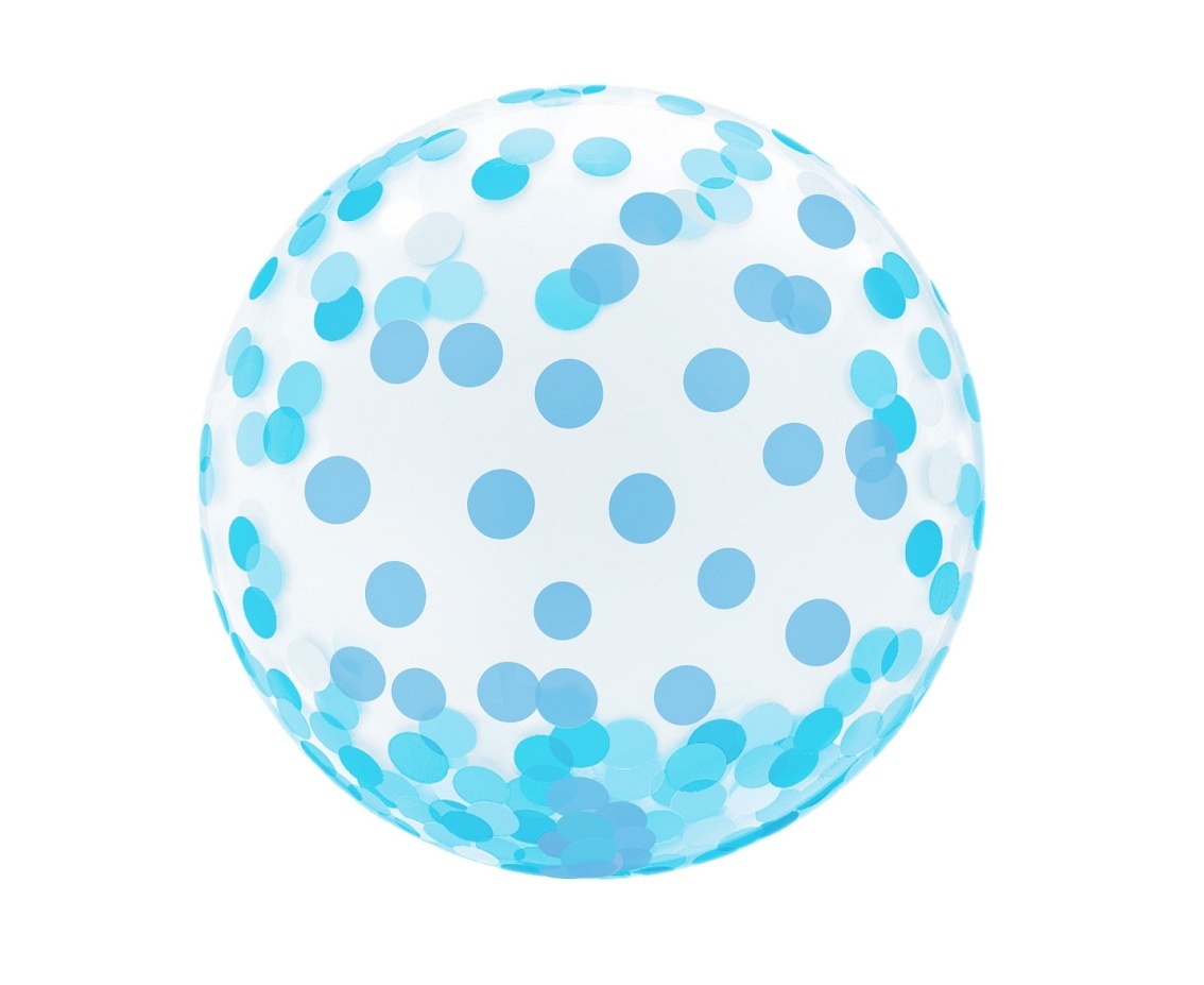 Crystal balloon - 18"/45cm - Blue Dots