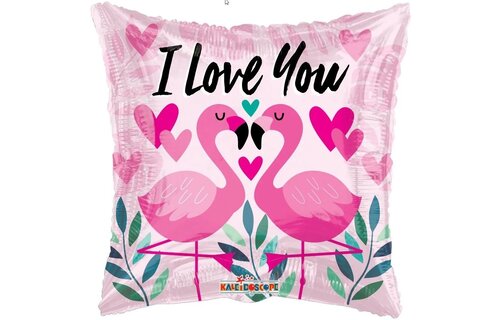 Pillow - I Love You Flamingo - K18"