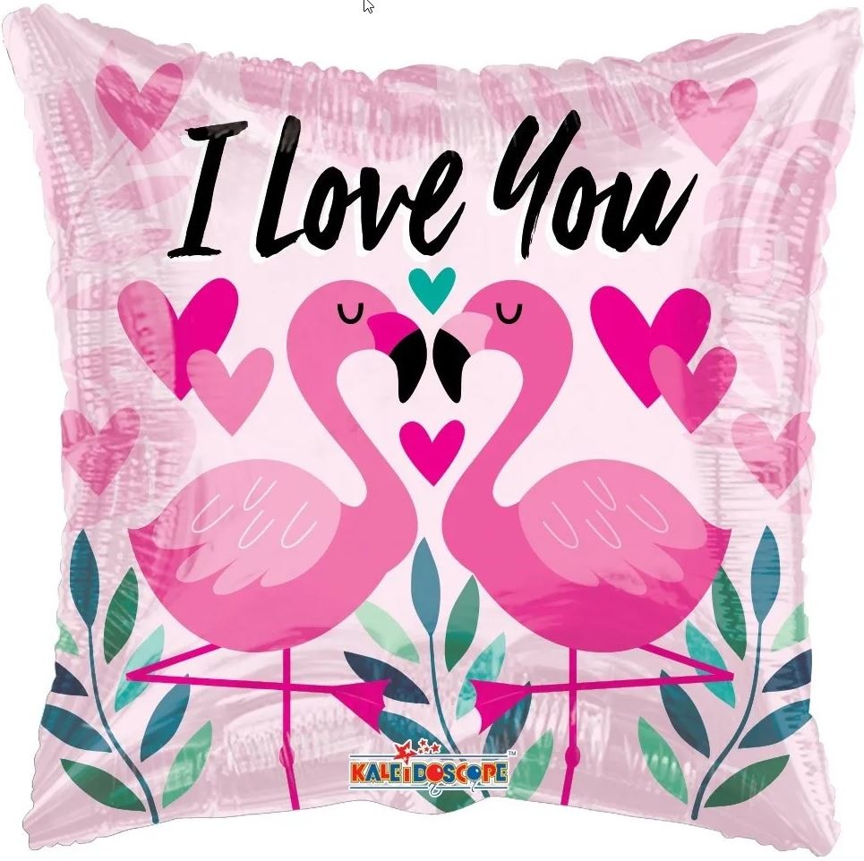 Pillow - I Love You Flamingo - K18"