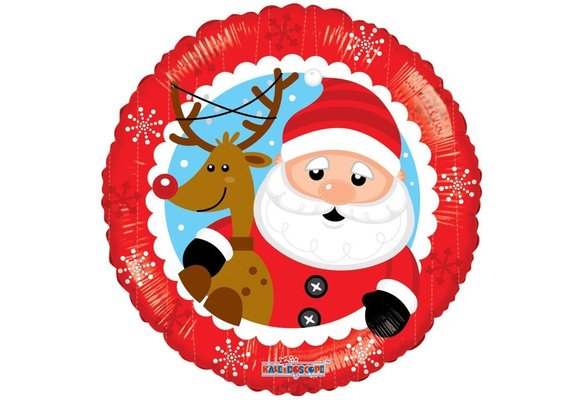 Santa & Reindeer - 18 inch - Kaleidoscope