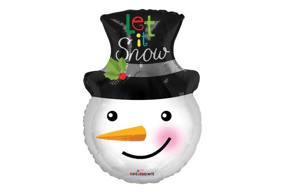 Snowman Head "Let it Snow" - 18 inch - Kaleidoscope