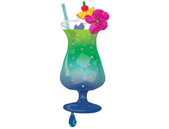 Tropical Blue Hawaiian Drink - A45 x 94cm