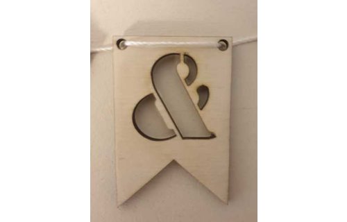 LS - Vlag Langwerpig - Hout - 5 x 7,5cm