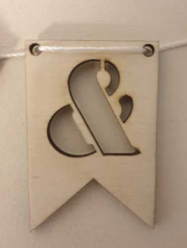 LS - Vlag Langwerpig - Hout - 5 x 7,5cm