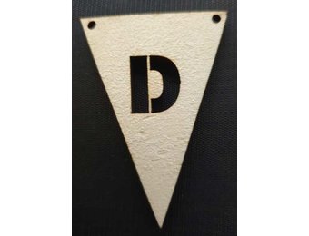 LS - Vlag Driehoek - Hout - 10 x 14cm