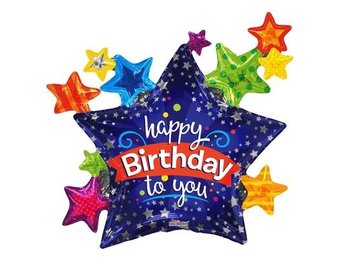 Star Burst - Happy Birthday - K36"