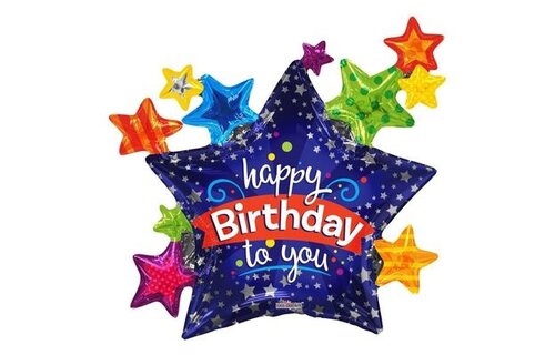 Star Burst - Happy Birthday - K36"