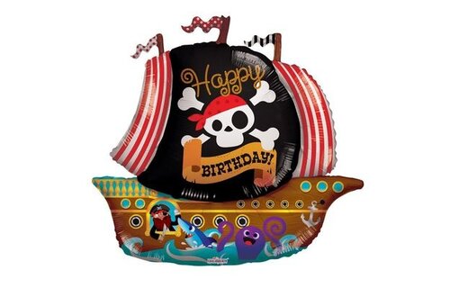 Pirate Ship - Happy Birthday - K36"