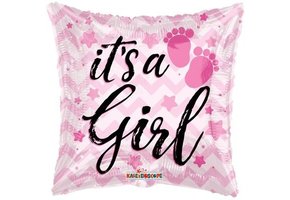 Pillow - It's a Girl Feet - 18 inch - Kaleidoscope