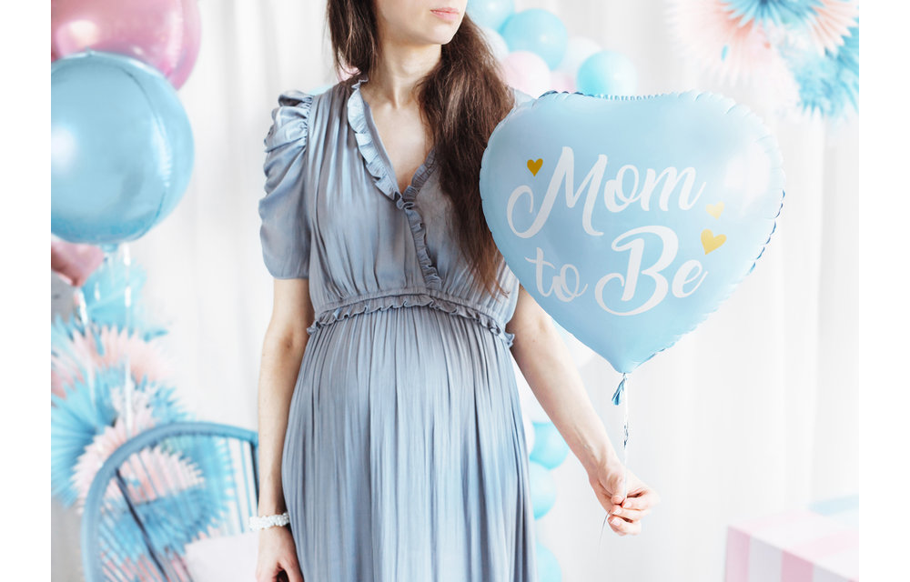 14"/35cm - Mom To Be - Blue - zelfsluitend