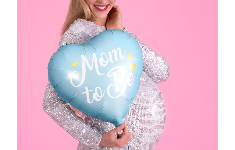 14"/35cm - Mom To Be - Blue - zelfsluitend