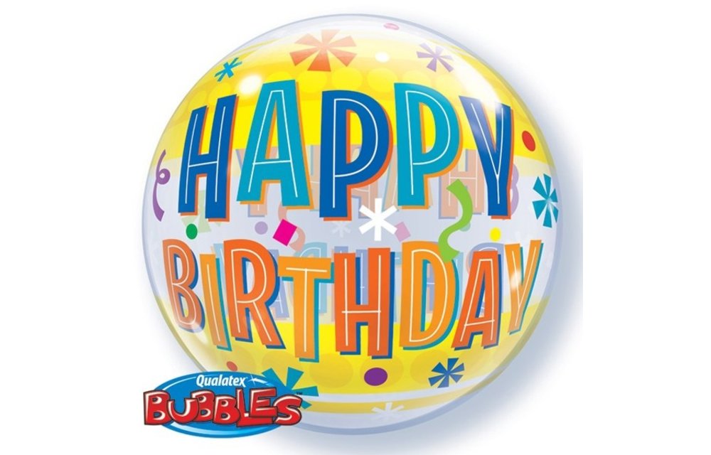 BBUBBLE Birthday Fun & Yellow Bands - 22 inch - Qualatex