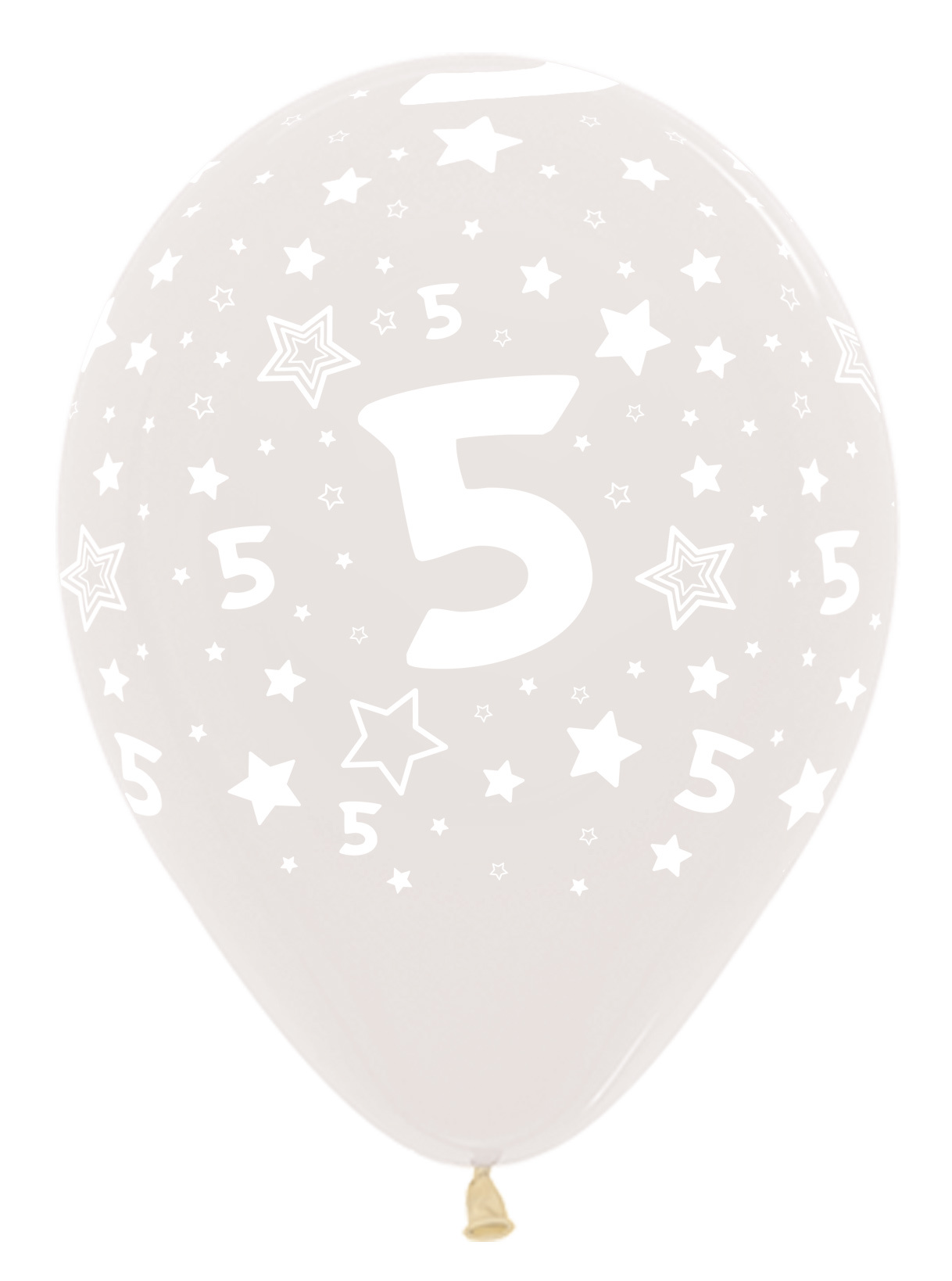 Sempertex 12 inch  - Cijfer 5 - Crystal Clear 390