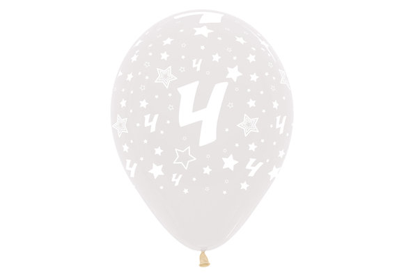 R12 - Cijfer 4 - Crystal Clear 390 - 25 Stuks