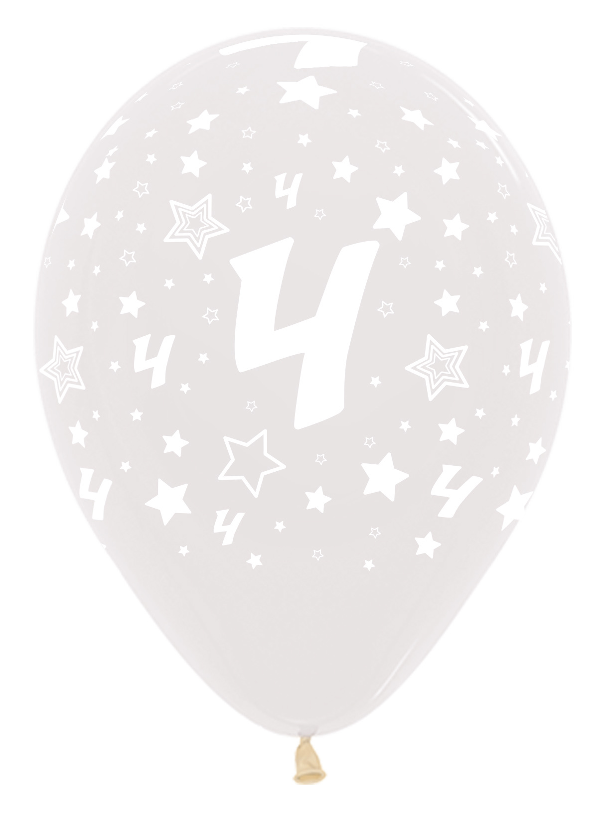 Sempertex 12 inch - Cijfer 4 - Crystal Clear 390