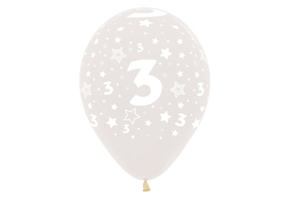 R12 - Cijfer 3 - Crystal Clear 390 - 25 Stuks