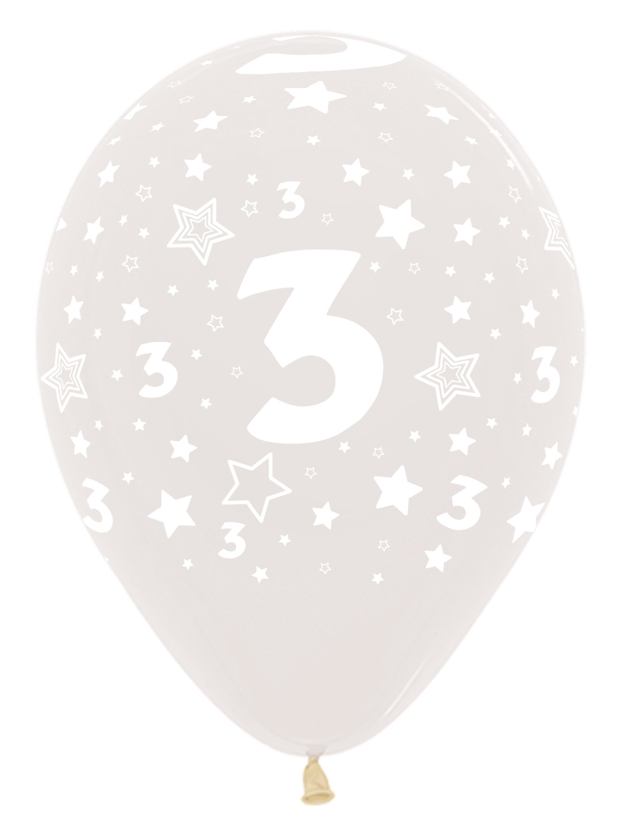 Sempertex 12 inch  - Cijfer 3 - Crystal Clear 390