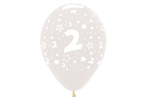 Sempertex 12 inch  - Cijfer 2 - Crystal Clear 390