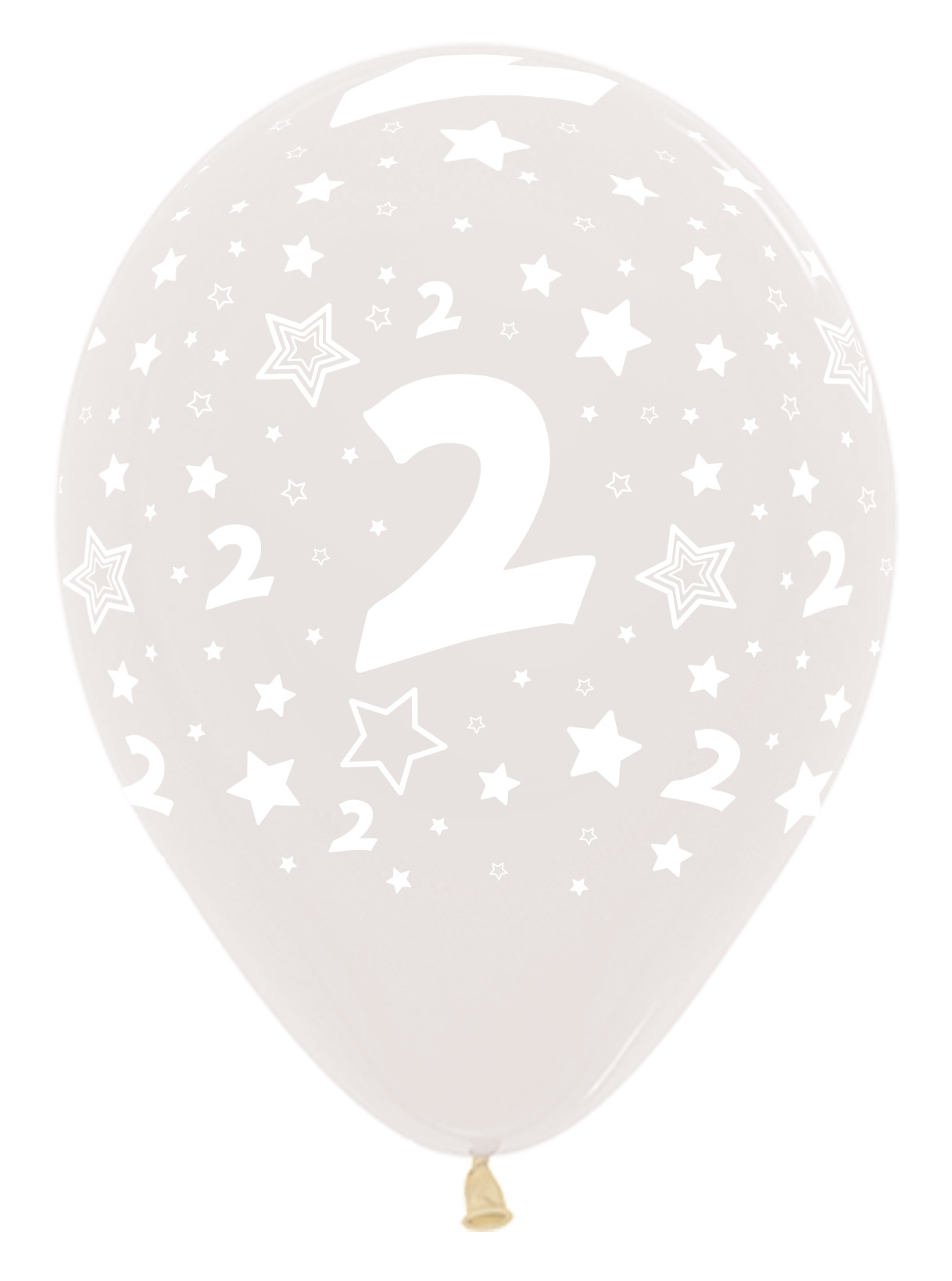 Sempertex 12 inch  - Cijfer 2 - Crystal Clear 390