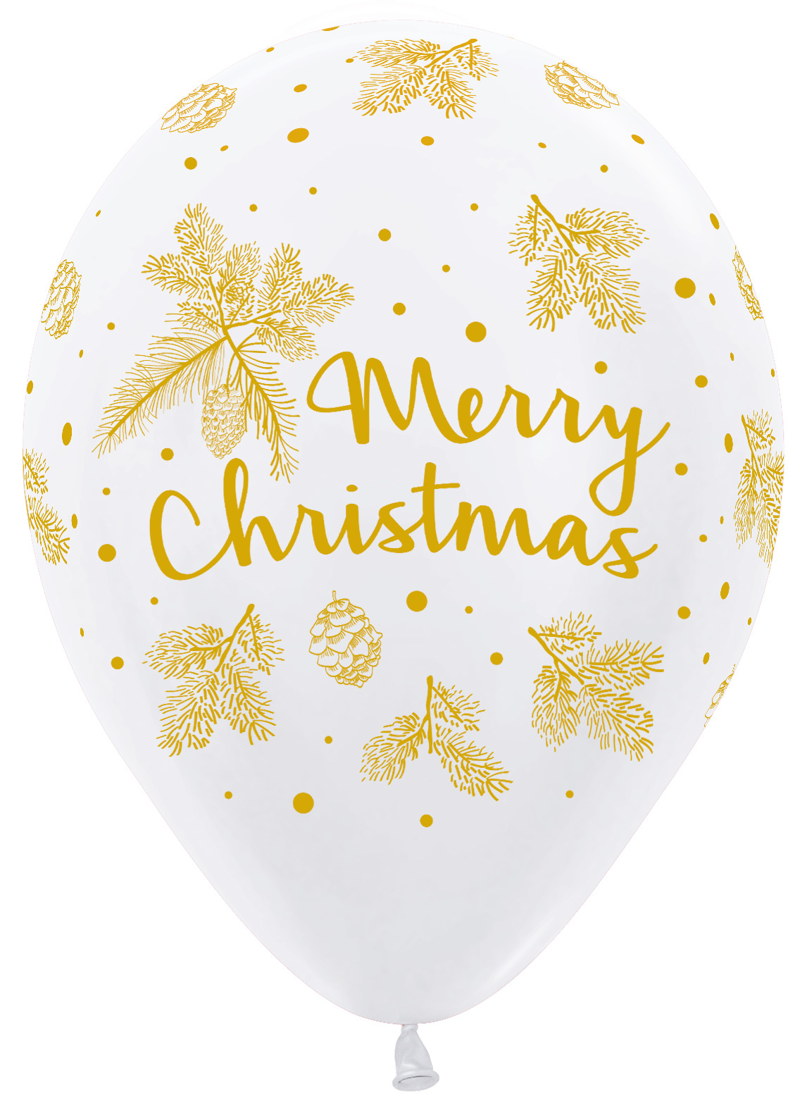 Sempertex 12 inch  - Merry Christmas Gold - White 005
