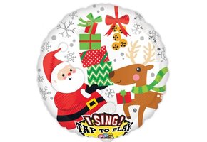 Sing-A-Tune Santa & Reindeer - A28"/71cm