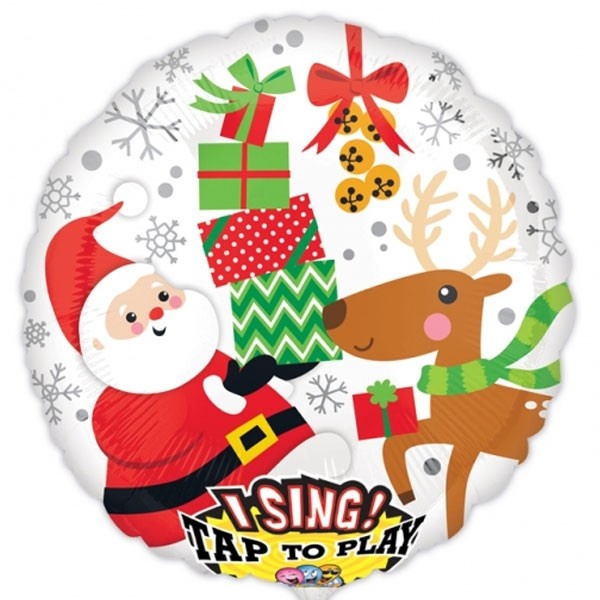 Sing-A-Tune Santa & Reindeer - A28"/71cm