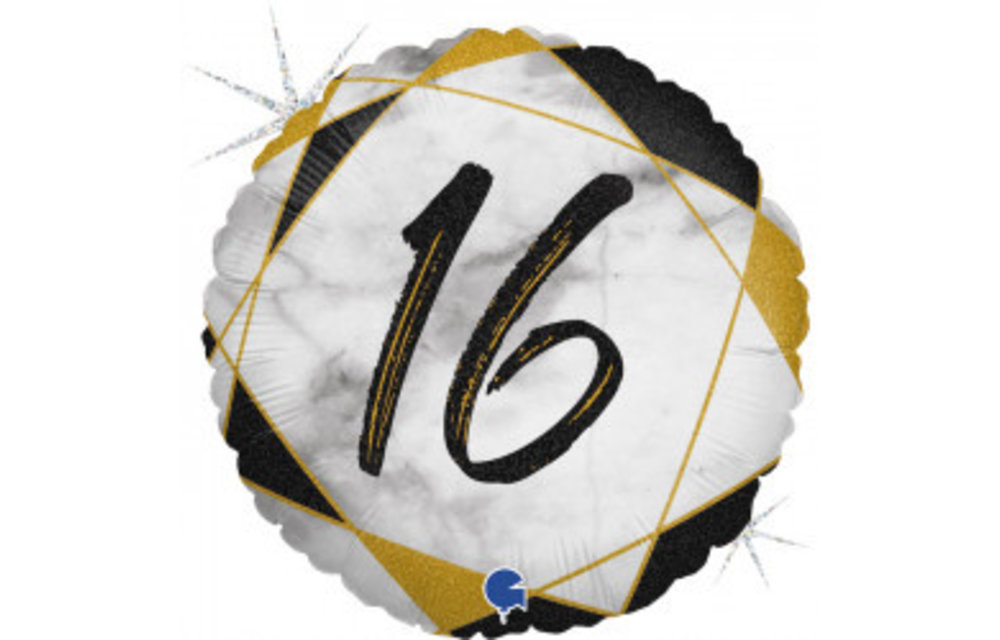 Number 16 - Marble Black - 18 inch - Grabo