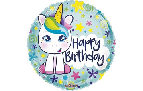 Cute Unicorn Happy Birthday - Pink - K18"