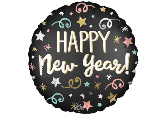 New Year Confetti - Satin Black - 18 inch - Anagram