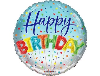 ECO - Birthday Balloons - Ombre Blue/White - K18"