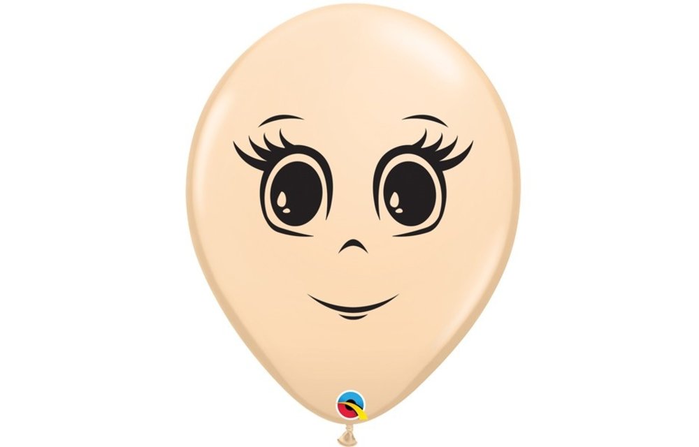 SALE > Qualatex 5 inch - Feminine Face - Blush - 100 Stuks