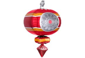 Christmas RETRO Ornament - Red & Gold - A33x58cm
