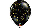 Q.11 - Stars around - Onyx Black/ Gold print - 25 Stuks