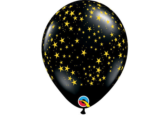 Q.11 - Stars around - Onyx Black/ Gold print - 25 Stuks