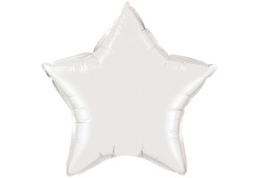 Star - White - 4 inch - 5 stuks - Qualatex