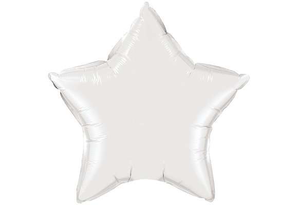 Star - White - 4 inch - 5 stuks - Qualatex