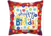 Pillow - Happy Birthday Swirls - K18"