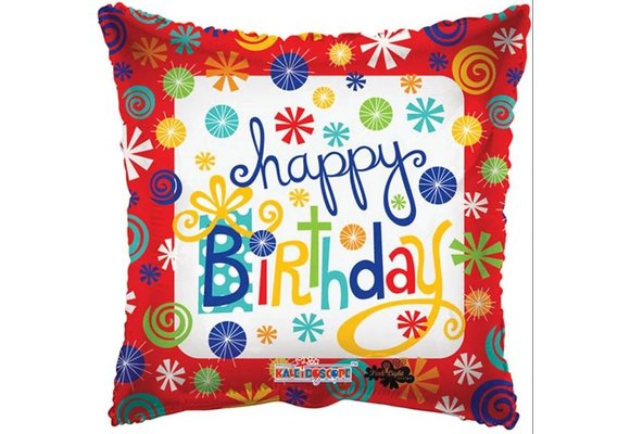 Pillow - Happy Birthday Swirls - K18"
