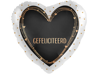 Gefeliciteerd - Zwart Hart personaliseerbaar - 18"/45cm - 2