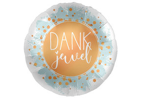 Dankjewel - Blauw en Goud - 18 inch - 2 stuks ***