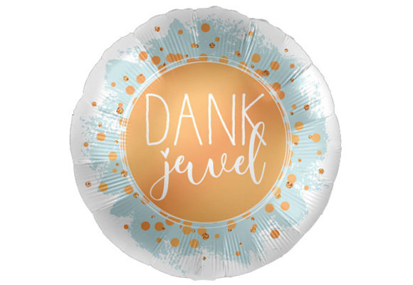 Dankjewel - Blauw en Goud - 18 inches - 2 pcs ***