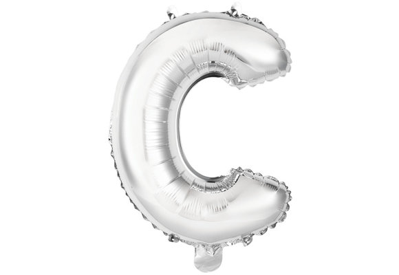 SALE> Letter Mini Silver - C - A34cm - zelfsluitend.