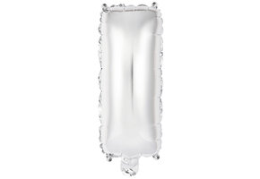 SALE> Letter Mini Silver - I - A34cm - zelfsluitend.